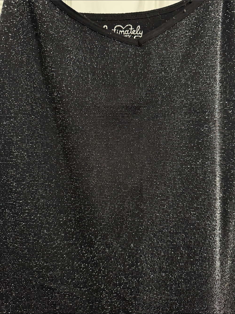 Intimately by Free People Shimmer Black Slip Mini Dress with Spaghetti Straps - Picture 3 of 4